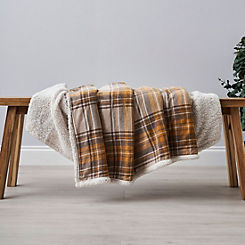 Cascade Home Chenille Check with Sherpa Throw