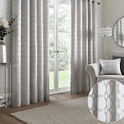 Cassina Jacquard Lined Eyelet Curtains by Appletree