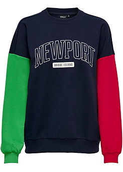 Casual Colour Block Sweatshirt by Only