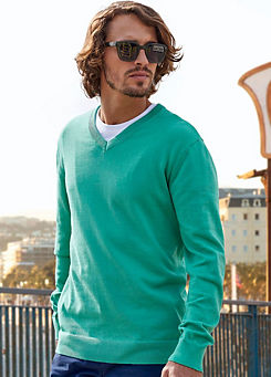 Casual V-Neck Jumper by H.I.S