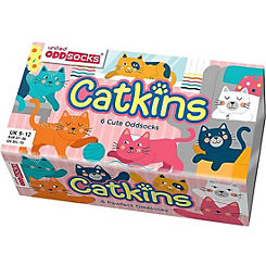 Catkins Kids Pack of 6 Cute Oddsocks Giftset by United Oddsocks