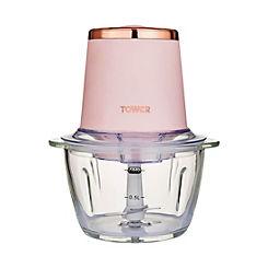 Cavaletto 1L Glass Bowl Chopper T12058PNK - Marshmallow Pink and Rose Gold by Tower