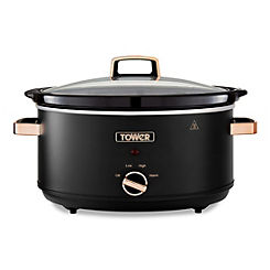 Cavaletto Black & Rose Gold 6.5 Litre Slow Cooker by Tower