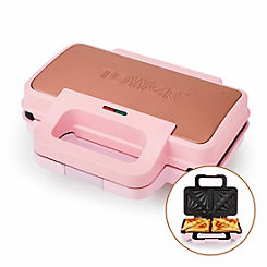 Cavaletto Sandwich Maker with Deep Fill Ridge Plates T27036PNK - Marshmallow Pink by Tower