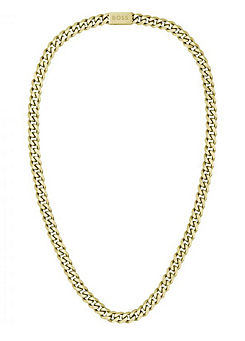 Chain Light Yellow Gold IP Necklace by Boss