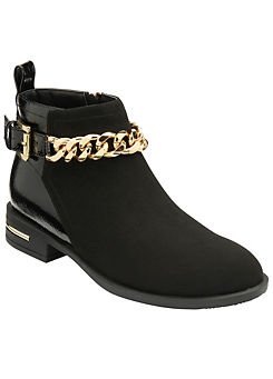 Chain Trim Ankle Boots by Lotus