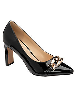 Chain Trim Patent Court Shoes by Lotus