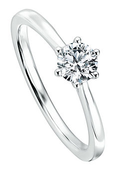 Charlotte 9ct Gold 0.50ct Six Claw Lab Grown Diamond Solitaire Engagement Ring by Created Brilliance