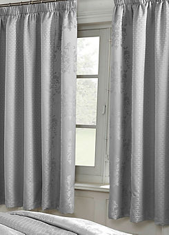 Chatsworth Pair Of Standard Lined Curtains - Silver by Cascade Home