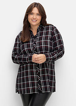 Checked Long Shirt by Sheego