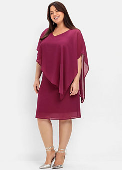 Chiffon Cape Cocktail Dress by Sheego