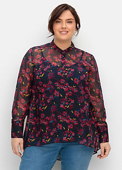 Chiffon Floral Print Blouse by Sheego