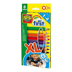 Children’s My First Coloured Pencils Set, 8 XL Size Mini Colour Pencils by SES Creative