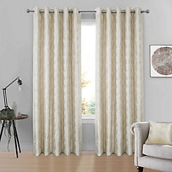 Chrissy Lurex Pair of Chenille Lined Eyelet Curtains by Home Curtains