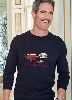 Christmas Robin Crew Neck Jumper by Cotton Traders