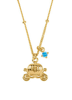 Cinderella Sterling Silver Gold Plated Carriage Necklace by Disney