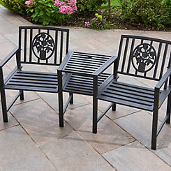 Coalbrookdale Duo Bench with Cast Iron Backs by Gablemere
