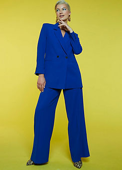 Cobalt Relaxed Wide Leg Trousers by Freemans