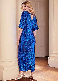 Cobalt Sequin Maxi Dress by Kaleidoscope