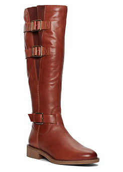 Cologne Up Wide Fit Tan Lea Boots by Clarks
