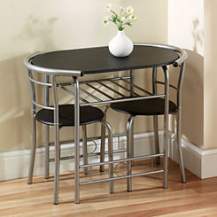 Compact Space Saving Table & 2 Chairs Dining Set