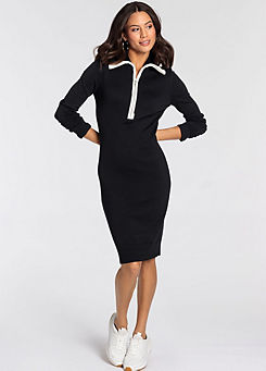 Contrast Zip Knitted Dress by Bruno Banani