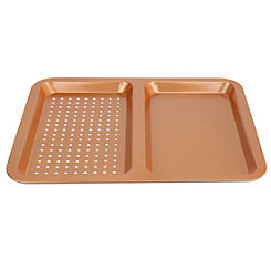 Copper Coloured Twin Section Baking Tray by Cermalon