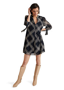 Cora Check Navy Tunic Dress by Phase Eight