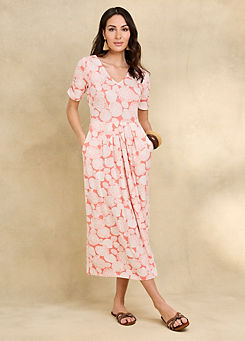Coral Shell Print Midi Jersey Dress by Together