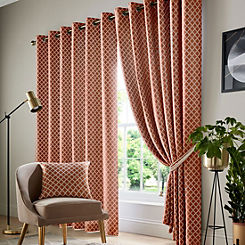 Cotswold Jacquard Pair of Fully Lined Eyelet Curtains by Alan Symonds