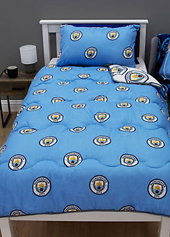 Crest 10.5 Tog Reversible Coverless Duvet Set by Manchester City FC