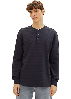 Crew Neck Henley Top by Tom Tailor