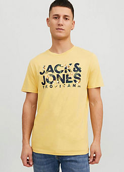 Crew Neck Tropicana Print T-Shirt by Jack & Jones