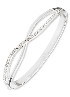 Criss Cross Bangle in Silver Tone & Crystal by Anne Klein