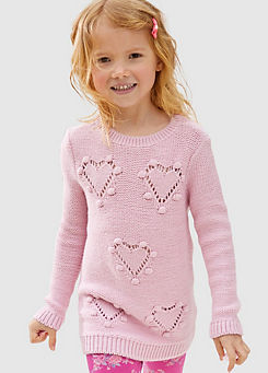 Crochet Heart Long Jumper by Kidsworld