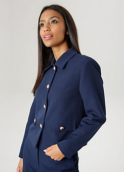 Cropped Buttoned Blazer by Aniston