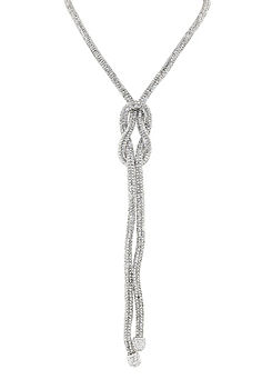 Crystal Long Mesh Knot Necklace by Love Rocks