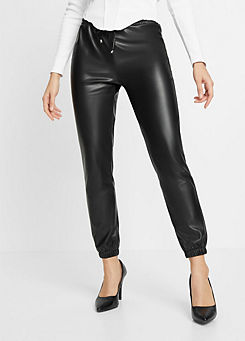 Cuffed Leather Trousers by bonprix