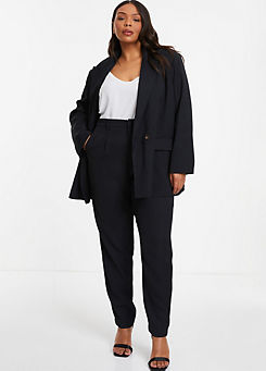 Curve Black Tailored Trousers by Quiz
