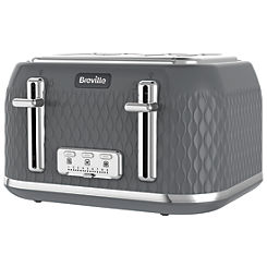 Curve Collection 4 Slice Toaster - Grey & Chrome by Breville