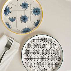 Dandelion Set of 2 Fine China Side Plates by MissPrint