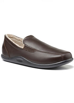 Dark Brown Relax Men’s Slippers by Hotter
