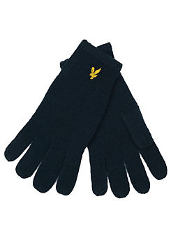 Dark Navy Racked Rib Gloves by Lyle & Scott