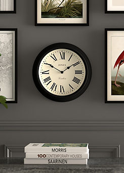 Decorative Black Roman/Pepper Grey Wall Clock  by Jones Clocks