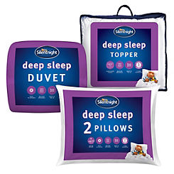 Deep Sleep Bundle - 10.5 Tog Duvet, Pair of Pillows & Mattress Topper by Silentnight