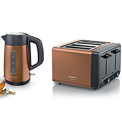 DesignLine Plus Kettle & 4 Slice Toaster Set - Copper by Bosch