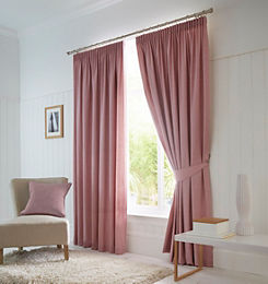 Dijon Blackout Pair of Pencil Pleat Curtains by Fusion