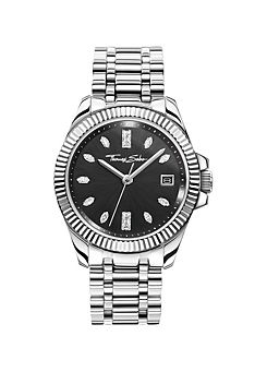 Divine Stone Silver Women’s Watch with Black Face by Thomas Sabo