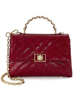 Dorchies Red Reptile Quilted Shoulder Bag by Dune London