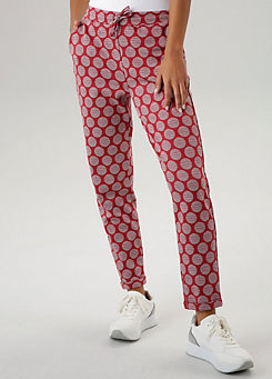 Dotted Straight Leg Trousers by Aniston